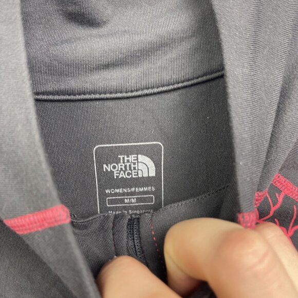 The North Face Athletic Mid Layer Full Zip Jacket Wom M Pink Floral Vapor Wick - Picture 5 of 10